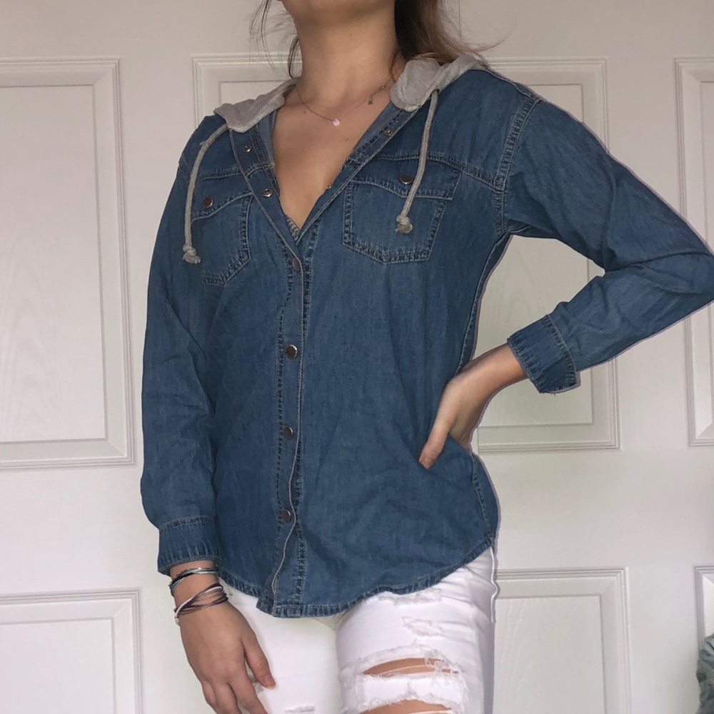 denim hooded jacket